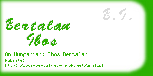 bertalan ibos business card